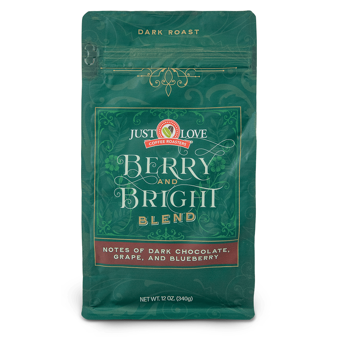 Front views of the Berry and Bright Holiday Coffee Blend 